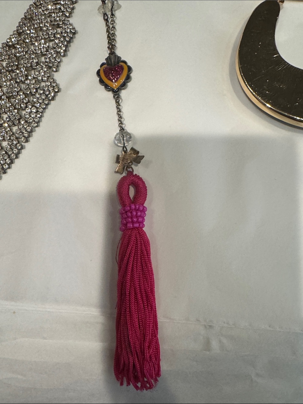 Assorted Women’s Necklace Set — Gold, Silver & Hot Pink Accents - Picture 5 of 17